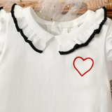 Baby Girls Embroidered Heart Sleeveless Onesie Soft Breathable Summer Clothes