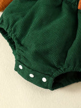 Baby Girl Collar Wool Knitted Corduroy Long-sleeved Triangle Romper