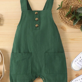 Baby Boys Casual Pockets Front Plain Color Overalls Clothes