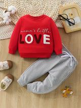 Toddler Girls' Set with LOVE Embroidery