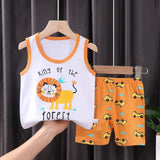 Summer Cartoon Baby Boy Sleeveless Vest Set 0 18 month